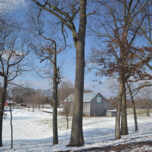photo A Snowy Day at Kinder Park - Taken on December 10, 2017 near the fenced path that leads to the playground from the Visitors Center by Cindy Myers