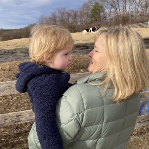 photo Ava, Grand-mom and Cow - Showing cow to granddaughter Ava on December 28, 2021 by Chuck Kozub