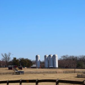 photo Quiet Winter Day in the Backcountry - On February 14, 2025, walking along the Blackberry Trail where it veers off of the perimeter trail, I took this picture of the peaceful fields with the silos in the background… by Mirjam Spaar